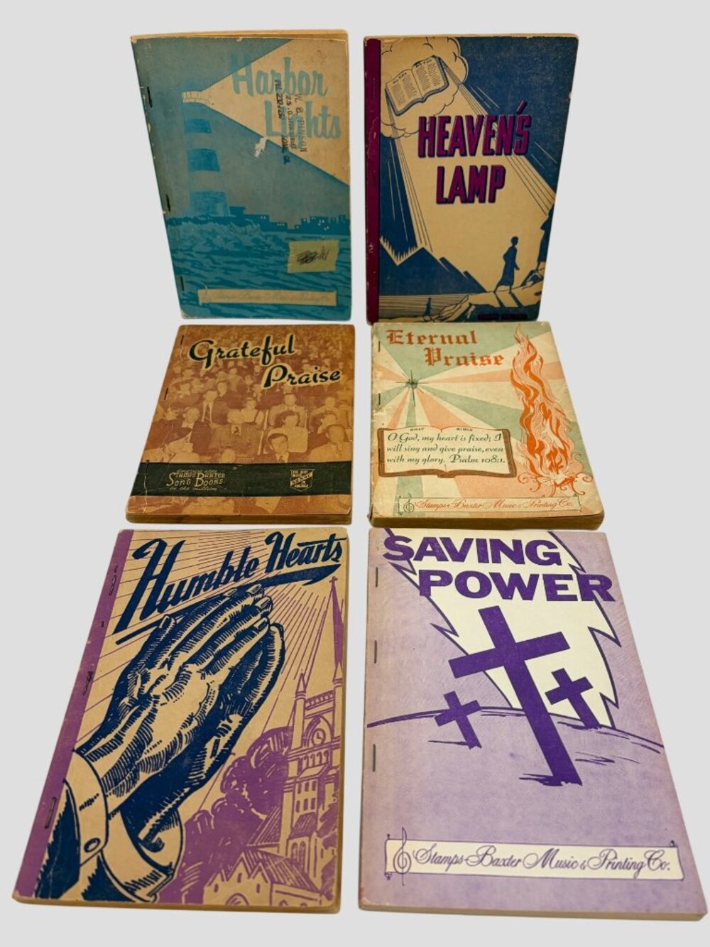 Vintage Stamps-Baxter Gospel Shape Note Songbooks Lot 6 1943-1974 Hymnals Church